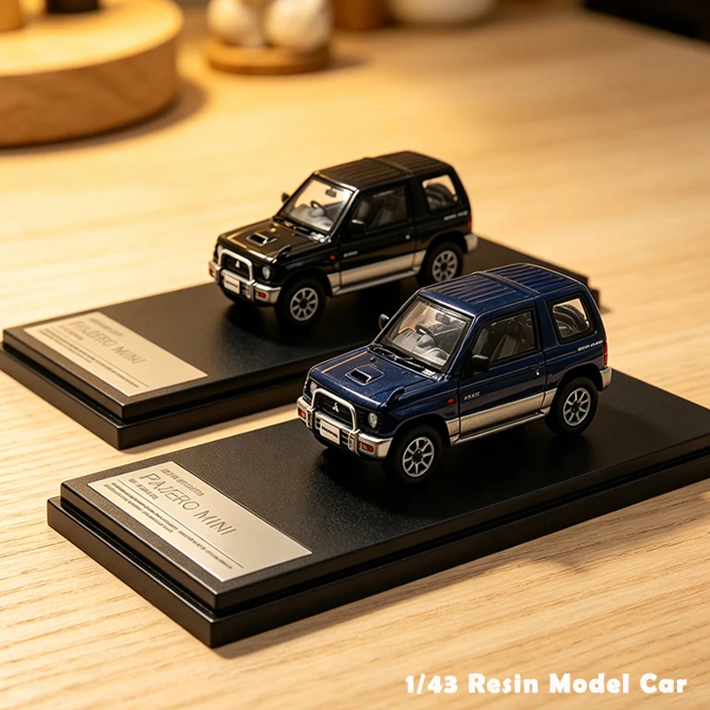 Hi‑Story 1:43 Scale Resin Model Car PAJERO MINI VR‑II (1994) Refined Static Simulation Model Desktop Display Present