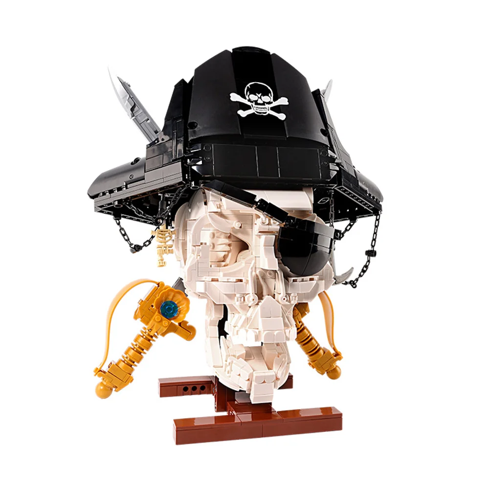 2025 New Pirate Skull Double-bladed Pendant 1167PCS+ Diy Creative Assembly Educational Model, Children's Christmas Gift