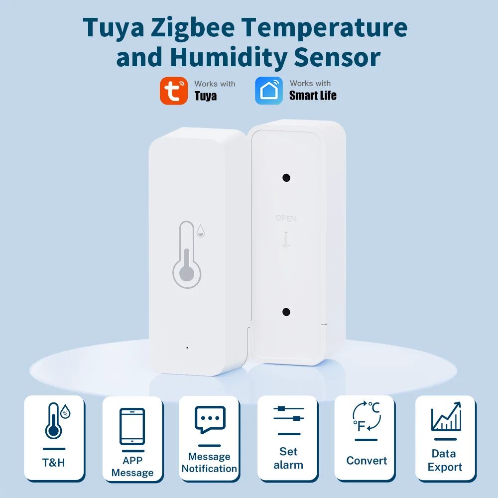 Tuya mini Zigbee датчик температуры и влажности для умного дома, приложение дистанционного управления, работа с необходимой яндексной Alexa, шлюз Zigbee