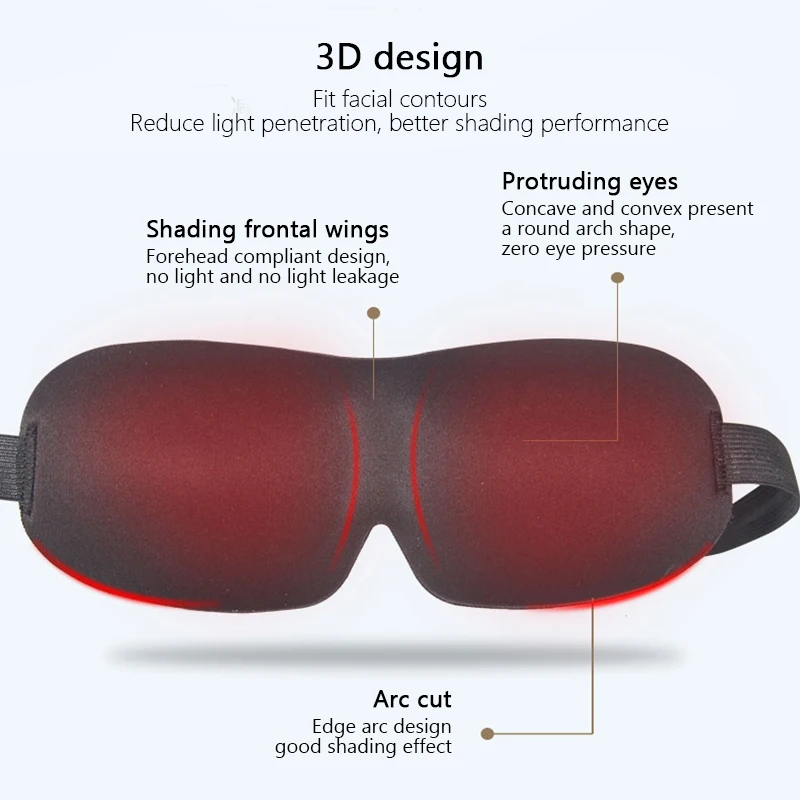 Eye Mask for Sleeping Cover 3D Contoured Cup Blindfold Concave Molded Night Sleep Shade Block Out Light For Women Men Eyepatch