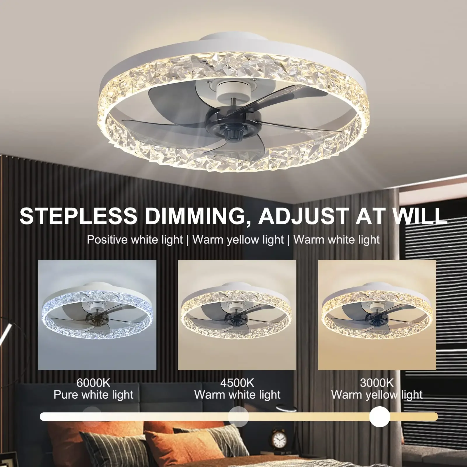 Nordic Ceiling Fan Led Lighting Modern Dimmable Remote Control Ceiling Fans Living Room AC Variable Frequency Fan Ceiling Lamp