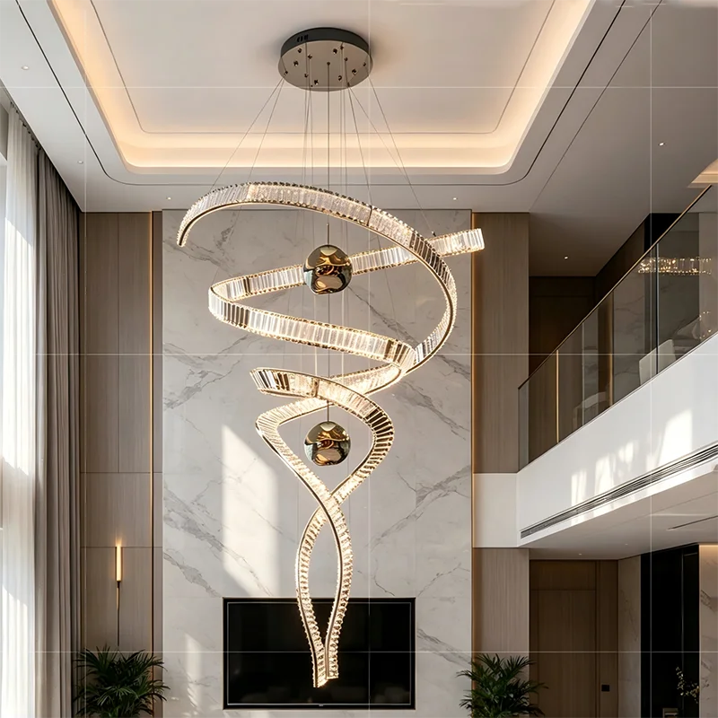 Light luxury design home decoration chandelier, staircase chandelier, living room chandelier, dining room indoor lighting