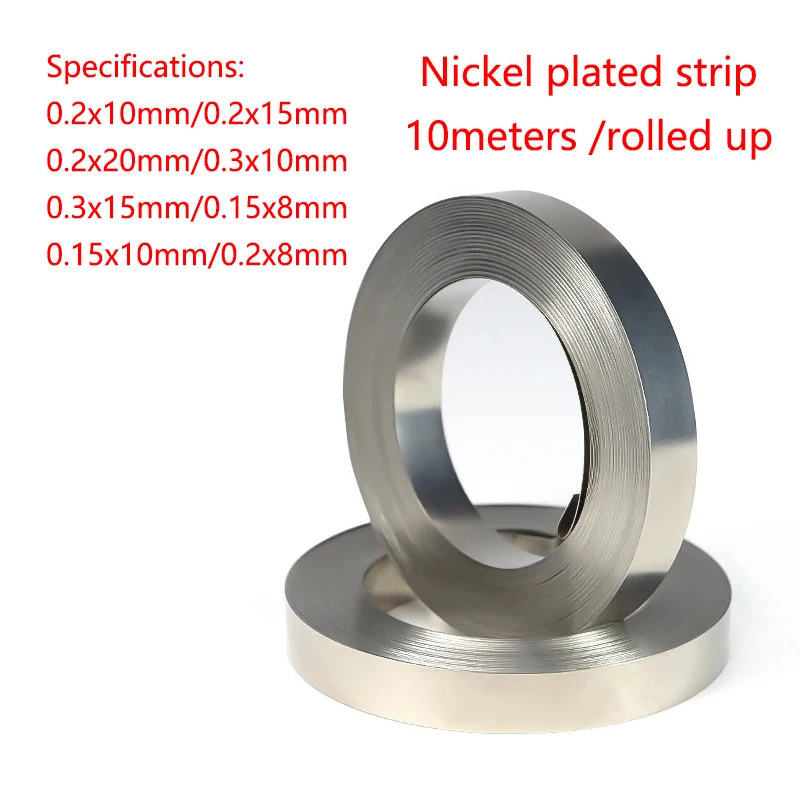 10M/5M 0,15/0,2/0,3mm 18650 Li-Batterie Nickelplattenband, vernickelter Stahlstreifen für Punktschweißgeräte und Batterieschweißer – Detail 3
