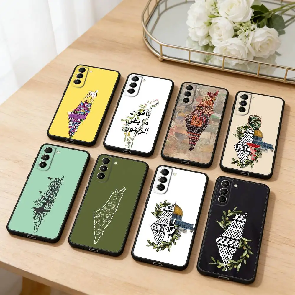 

Keffiyeh P-PalestineS-Flowers Phone Case For Samsung S25,24,23,22,30,21,10,9,Ultra,Plus,Lite,FE,4,5 G Soft Black Case