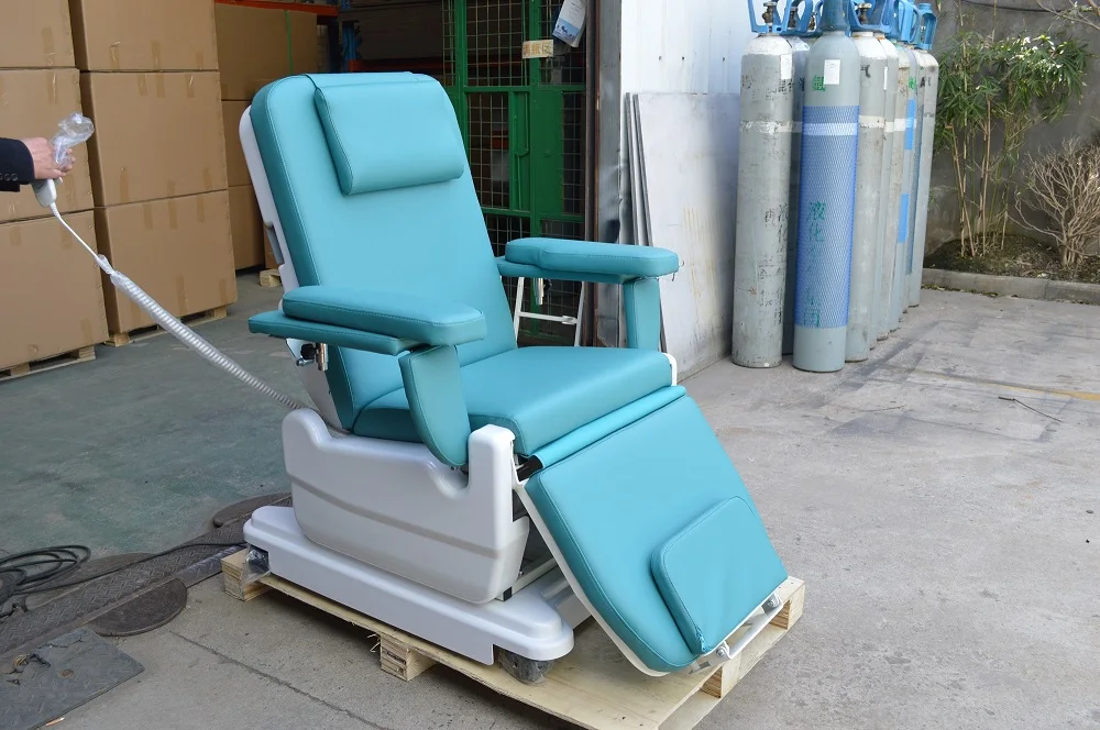 Hospital Furniture Multifunction Comfortable Electric Blood Sample Collection Hemodialysis Dialysis Chair With Infusion Rack