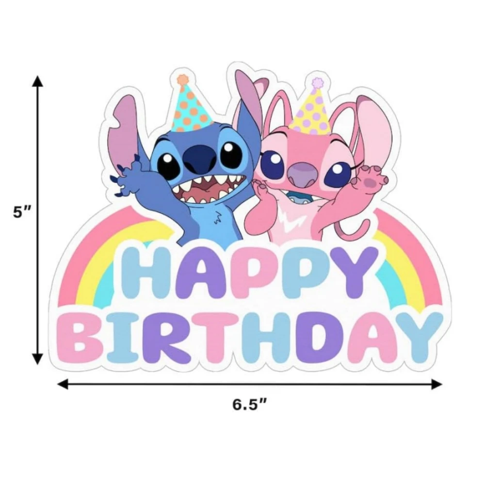 Disney Lilo and Stitch Birthday Party Decorations Stitch Angel Cake Toppers for Kids Girls Boys Party Cake Decoration Supplies