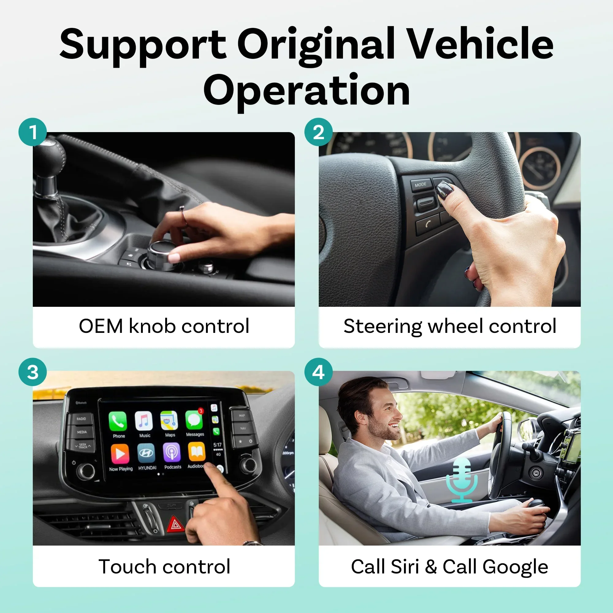 OTTOCAST CarPlay Android Auto Adapter for Honda Nissan Geely VW