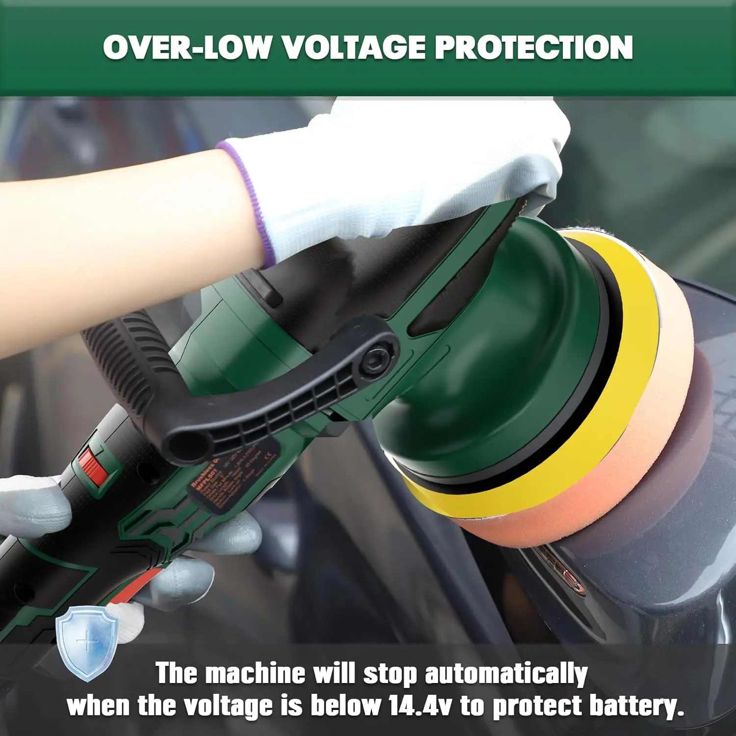 Brushless Car Polishing Waxer Machine for Makita 18V BL1830 Battery, 6-stage Speed, 5500 OPM(Tool Only)