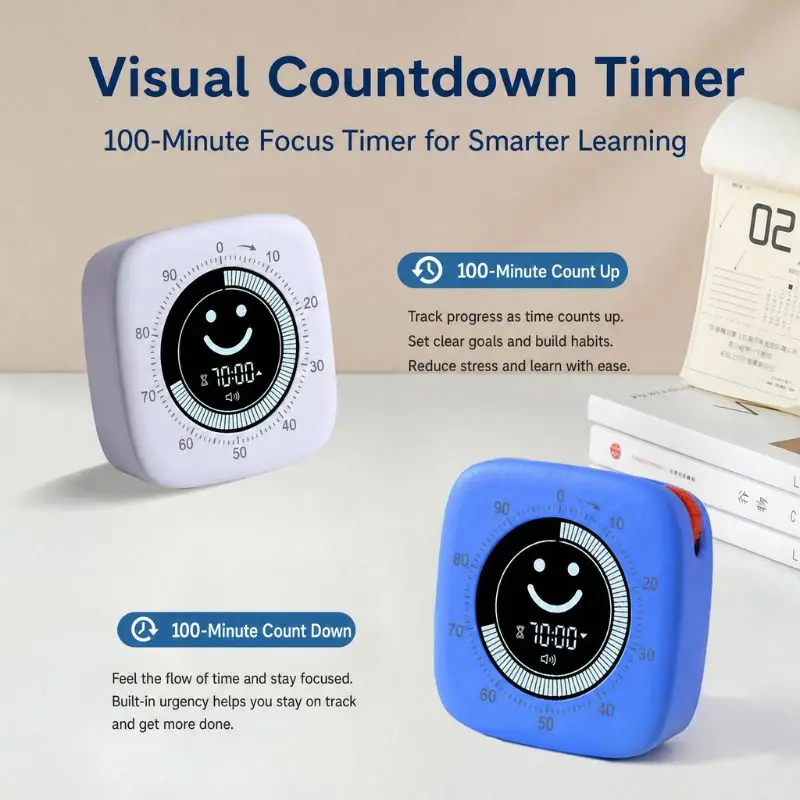 Visual Timing Reminder Countdown Timer for Study Baking Fitness Time Control Manager Electronic Counter for Home Use