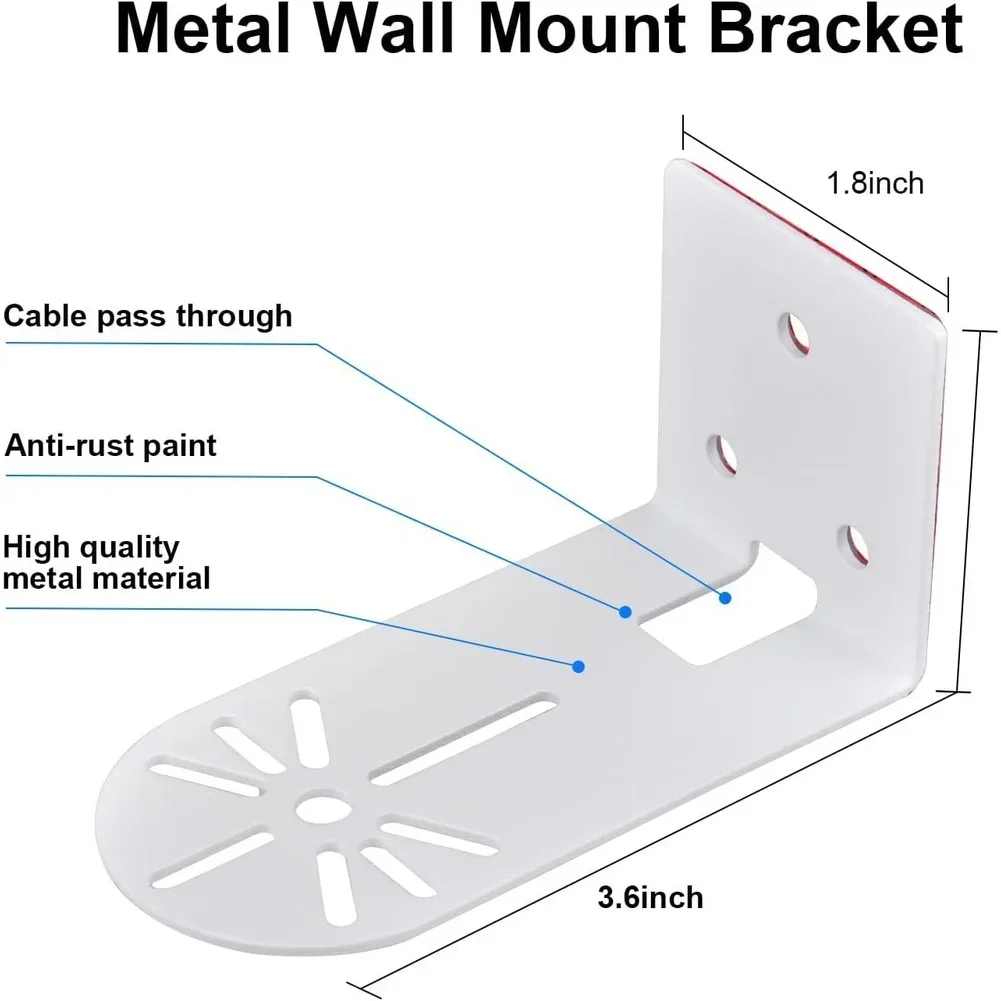 2Pcs For Security Camera Bracket Wall Mount 360 Degree Rotation W/Sticky & Screw Steel For Monitor Different Angles Rock