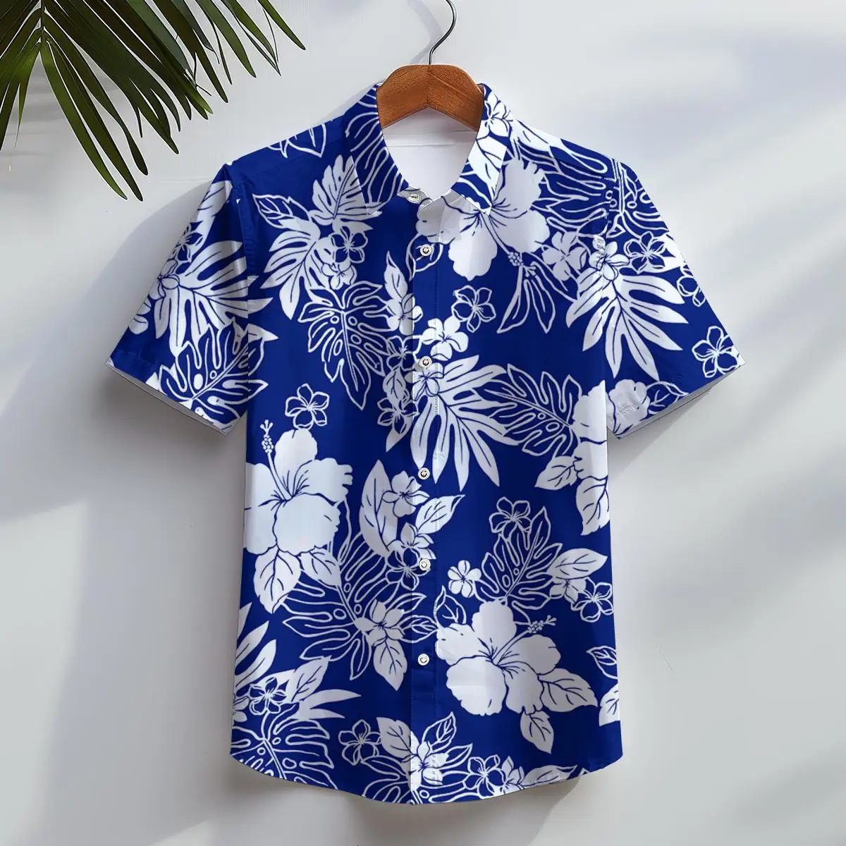 Men\'s Hawaiian Shirts 3D Print Leaf Graphics Fashion Button Short Sleeve Lapel Streetwear Hawaiian Plants shirts for men Summer