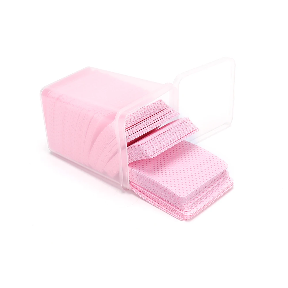 200pcs Wipes Paper Eyelash Extension Glue Remover Pad Bottle Mouth Cleaning Tool