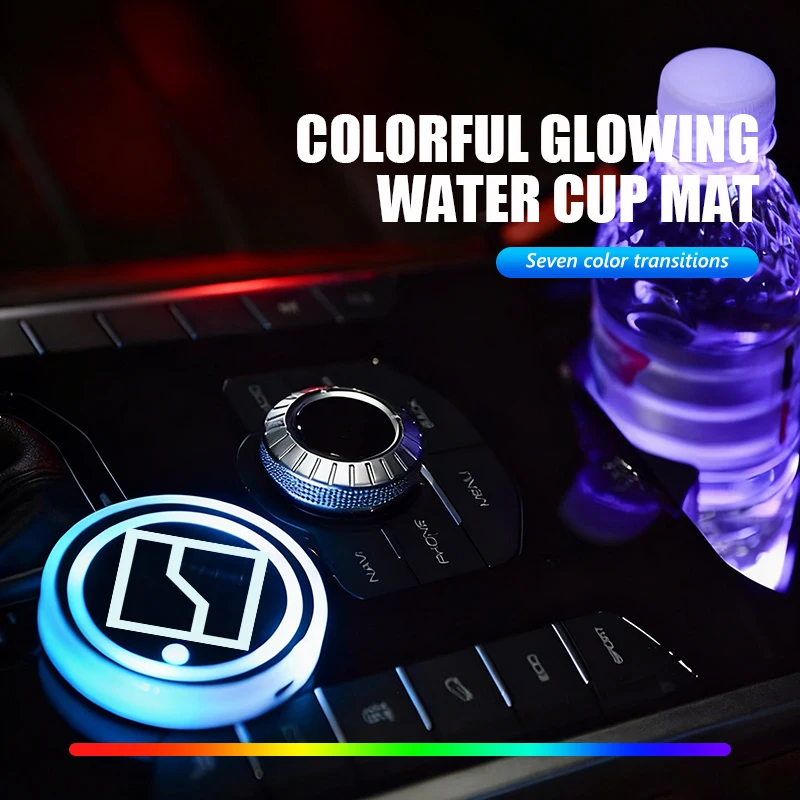 Glowing Car Cup Holder Pad For Zeekr 001 007 009 X 7X EV 2021-2025 LED Ambient Light Interior Accessory