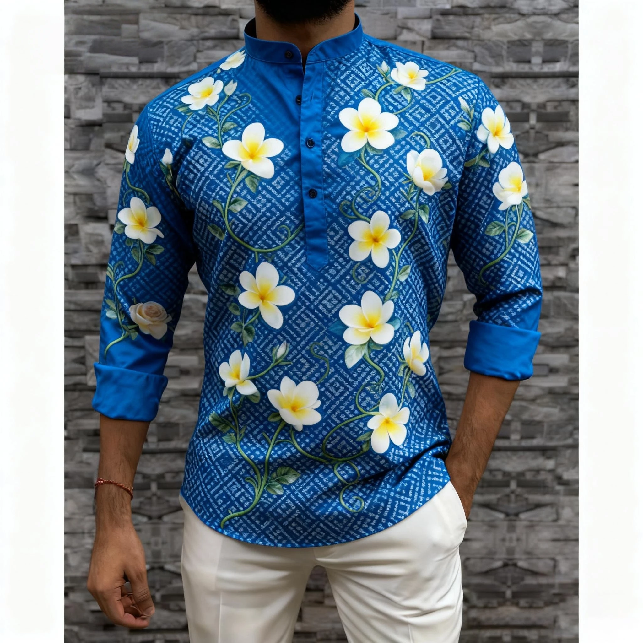 قميص مسلم قفطان دبي رداء رجالي بأكمام طويلة نمط عرقي 2026 ياقة واقفة ملابس عربية Ropa Musulmana Hombre