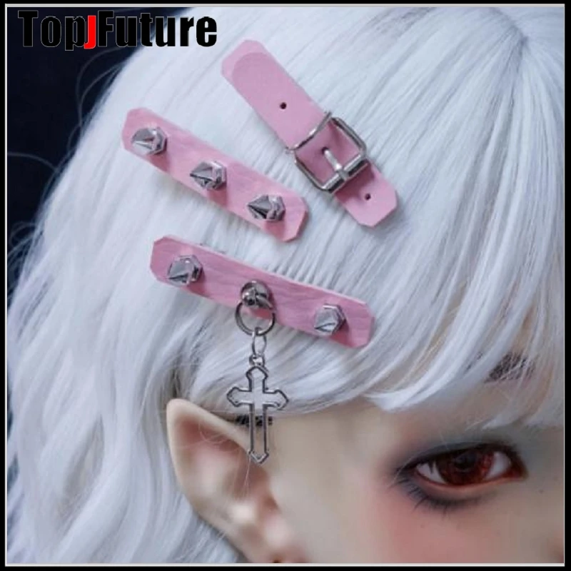 Women Harajuku Y2K Girl Gothic Lolita Willow nail Punk Hair pin Headdress Chain Hair Pins Punk Hair Clip hairclip accessorie