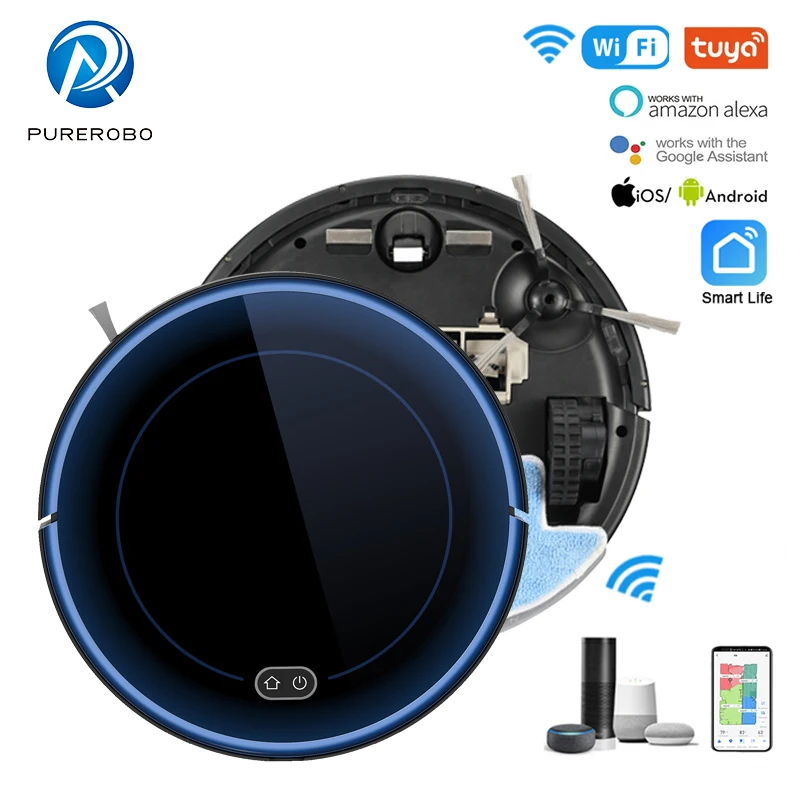 

Purerobo F8 Robot Vacuum Cleaner Gyroscopic Navigation Sweeping&Mopping&Suction 3In1 Cleaning Floor Smart Tuya APP&Voice Control