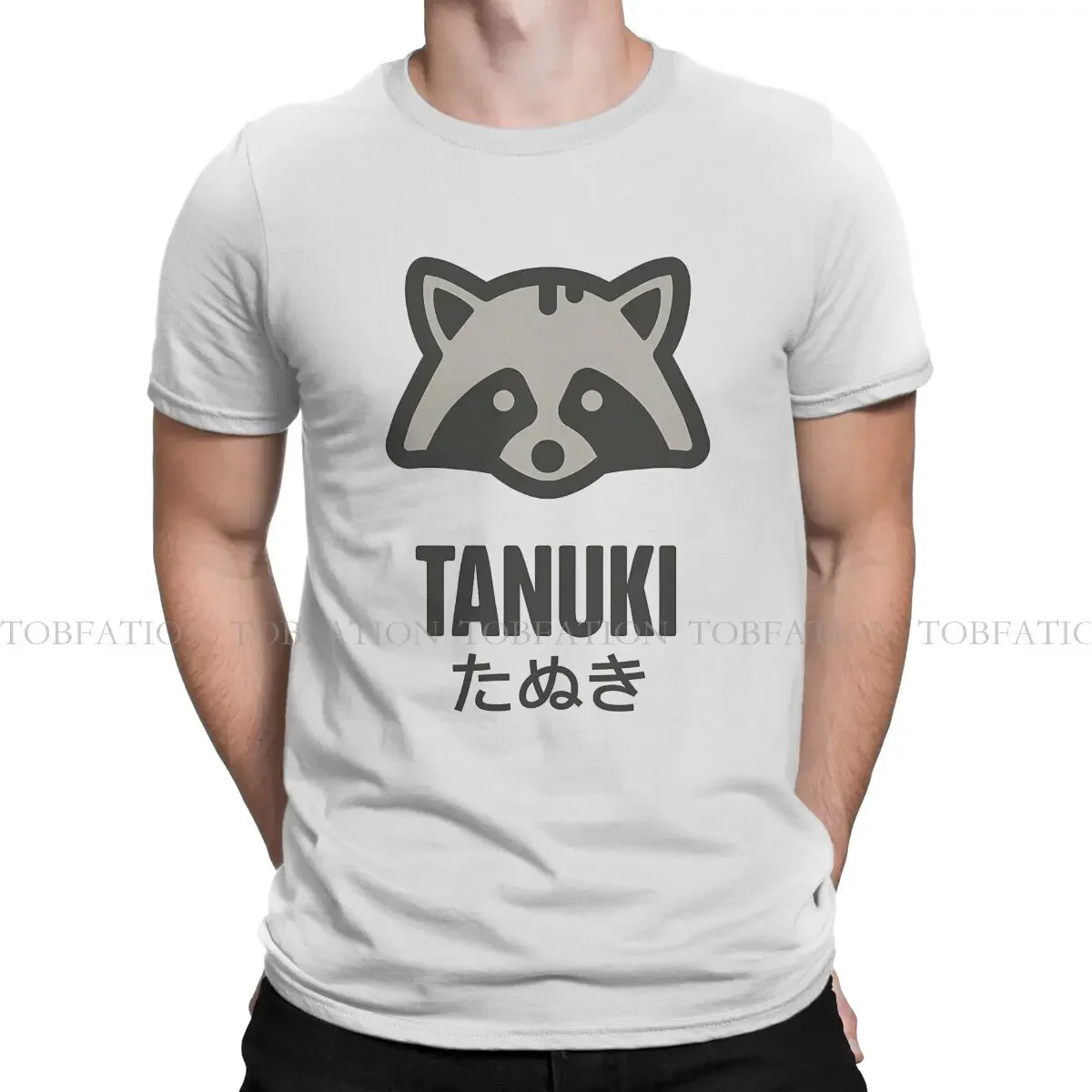 Kawaii Tanuki Japanese Style TShirt Raccoon Animal 100% Cotton Hip Hop Graphic  T Shirt Stuff Hot Sale