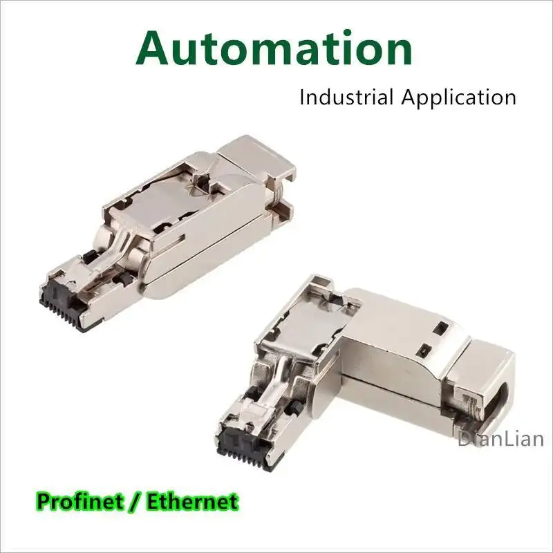 RJ45,Profinet, Ethernet ,EtherCAT, 4Pin/8Pin, Male, Metal , Piercing , Crimping ,  CAT5 ,CAT6 ,IP67
