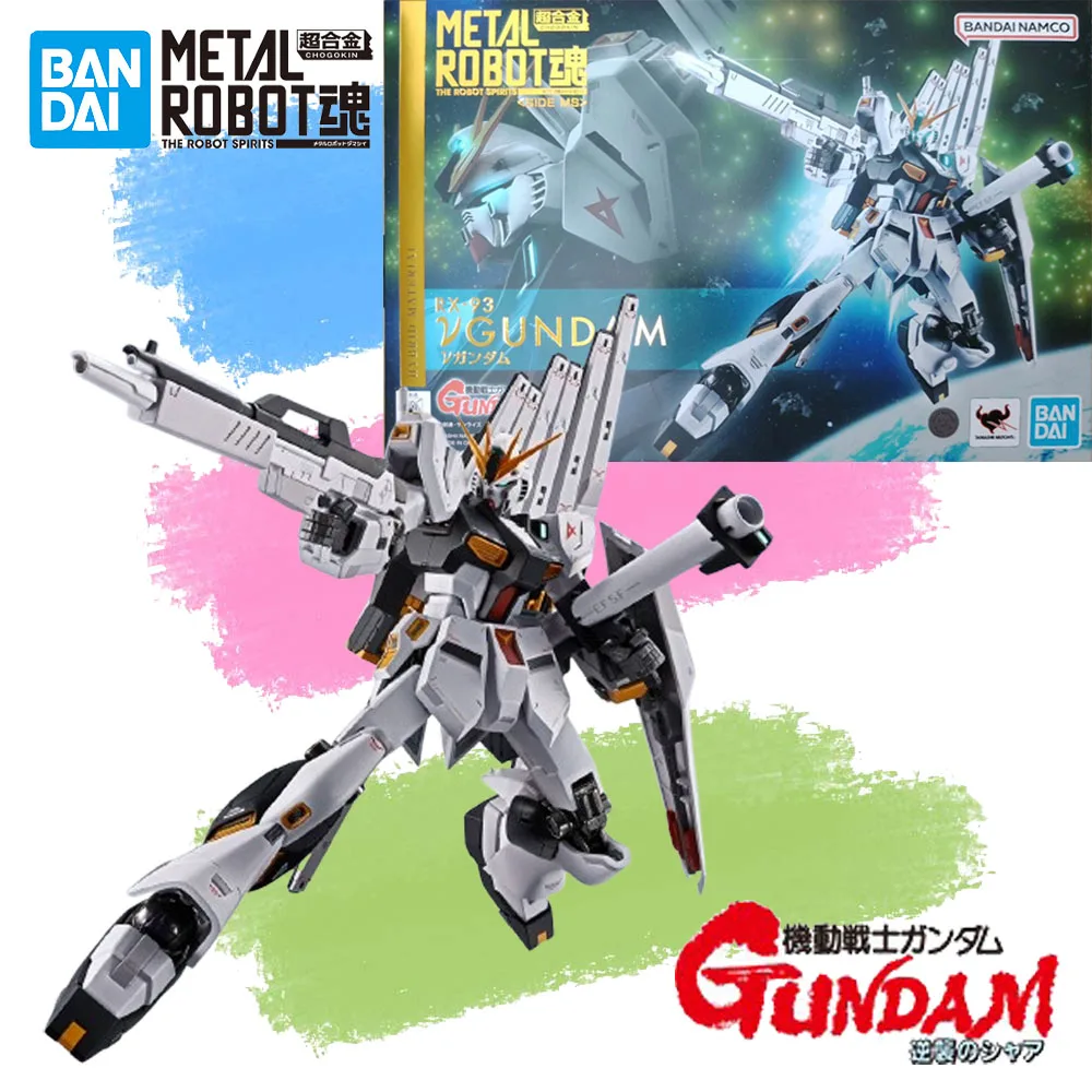 In Stock Genuine BANDAI METAL ROBOT SPIRITS Mobile Suit Gundam Char's Counterattack Nu Gundam Figure Anime Action Model Toy