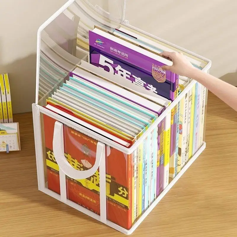 Clear Large Plastic Storage Box, Transparent Thickened Organizer Bin with Zippered Lid for Books Documents Home Office Study