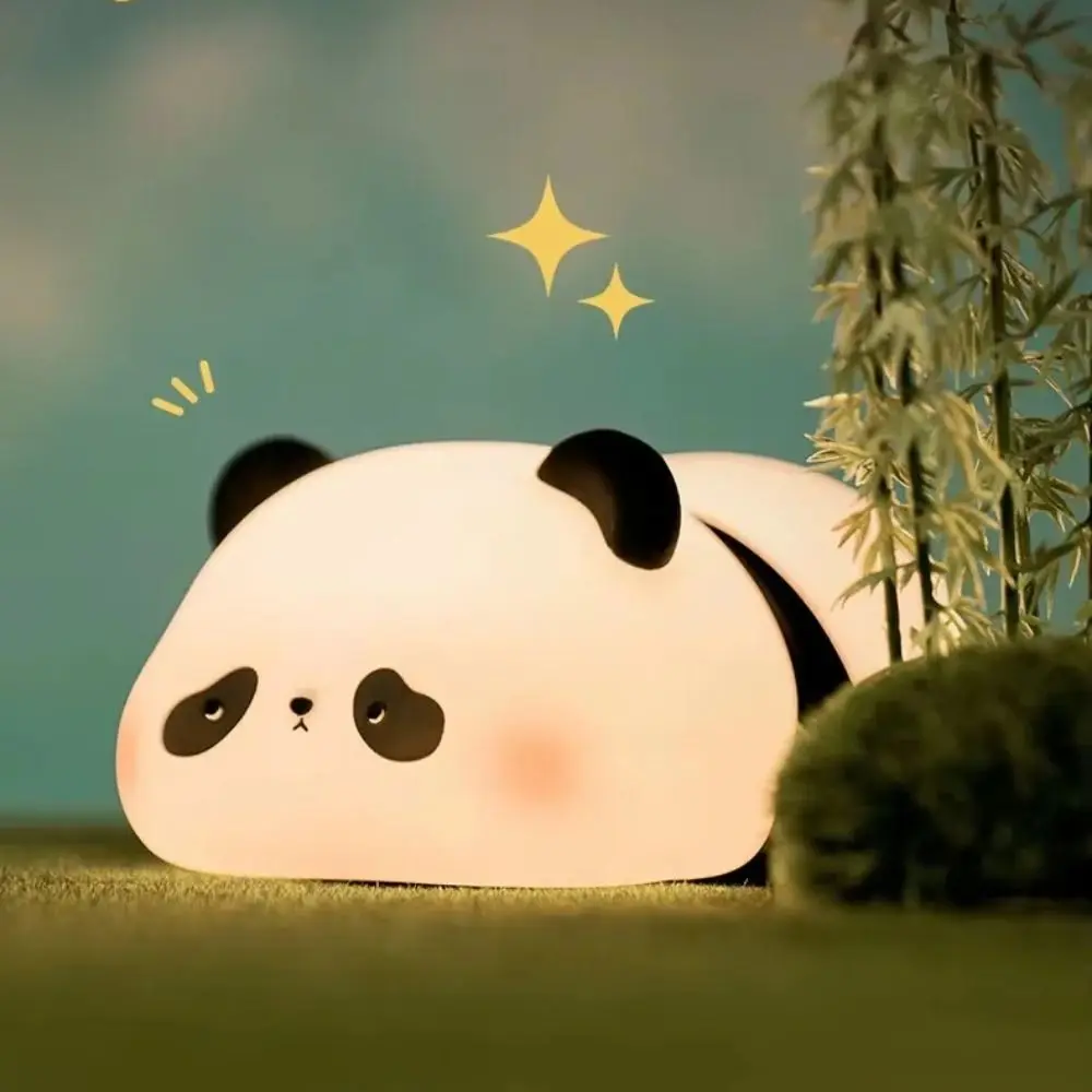 Touch Sensor Panda Pat Night Light Dimmable Ambient Lighting LED Panda Lamp USB Charging Soft Indoor Sensor Lamp