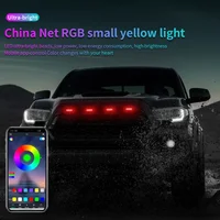 Luz de rejilla de coche RGB, luz de circulación diurna, luz de advertencia decorativa LED, luz de neblina para camioneta, Control Raptor, 12V