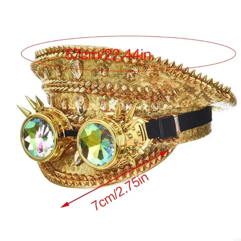 LXAD bezaaid hoed voor volwassenen Glinsterende Kapitein Vrijgezellenfeest Hoed