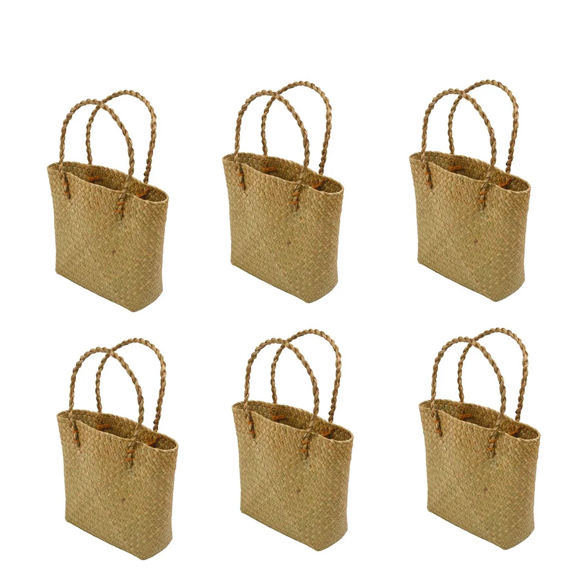 6X Fashion Straw Summer Women Beach Handbags Female Flap Handbags Designer Lady Retro Rattan Handmade Tote Bag(Yellow)