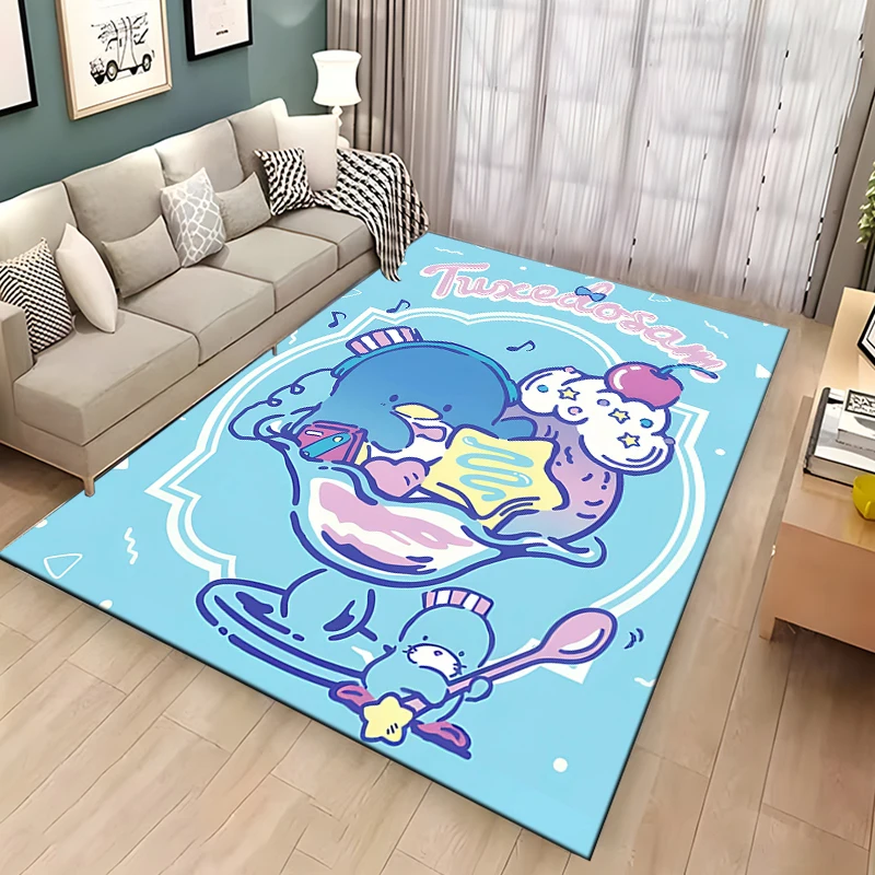 Sanrio Tuxedo Sam Hello Kitty Area Rug,Carpet for Home Living Room Bedroom Sofa Doormat Kitchen Decor,Non-slip Floor Mat