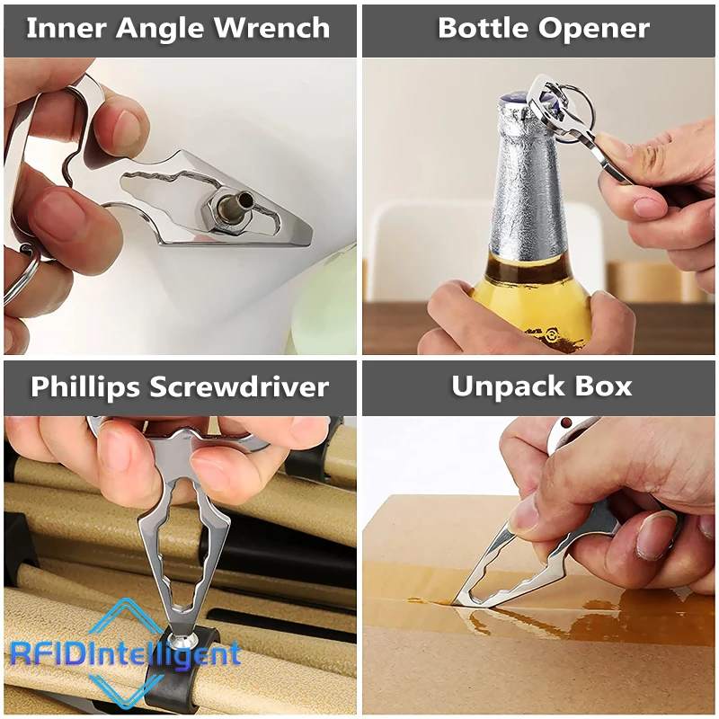 Multi-functional Stainless Steel Wrench Screwdriver Bottle Opener Self-defense Tools for Outdoor Camping Picnic Accessories