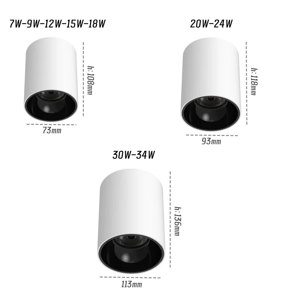 Imagem -05 - Holofotes de Teto Led à Prova Dágua Downlight Banheiro Cozinha Corredor Apagado Varanda 7w 9w 12w 18w 20w 24w 34w ca 85265v Ip65