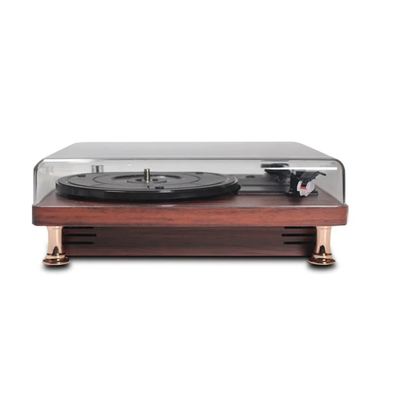 Retro Vinyl Record Player W/ Dustproof Cover Record Player 33/45/78RPM Turntables Gramophone Phonograph,Type B, EU Plug