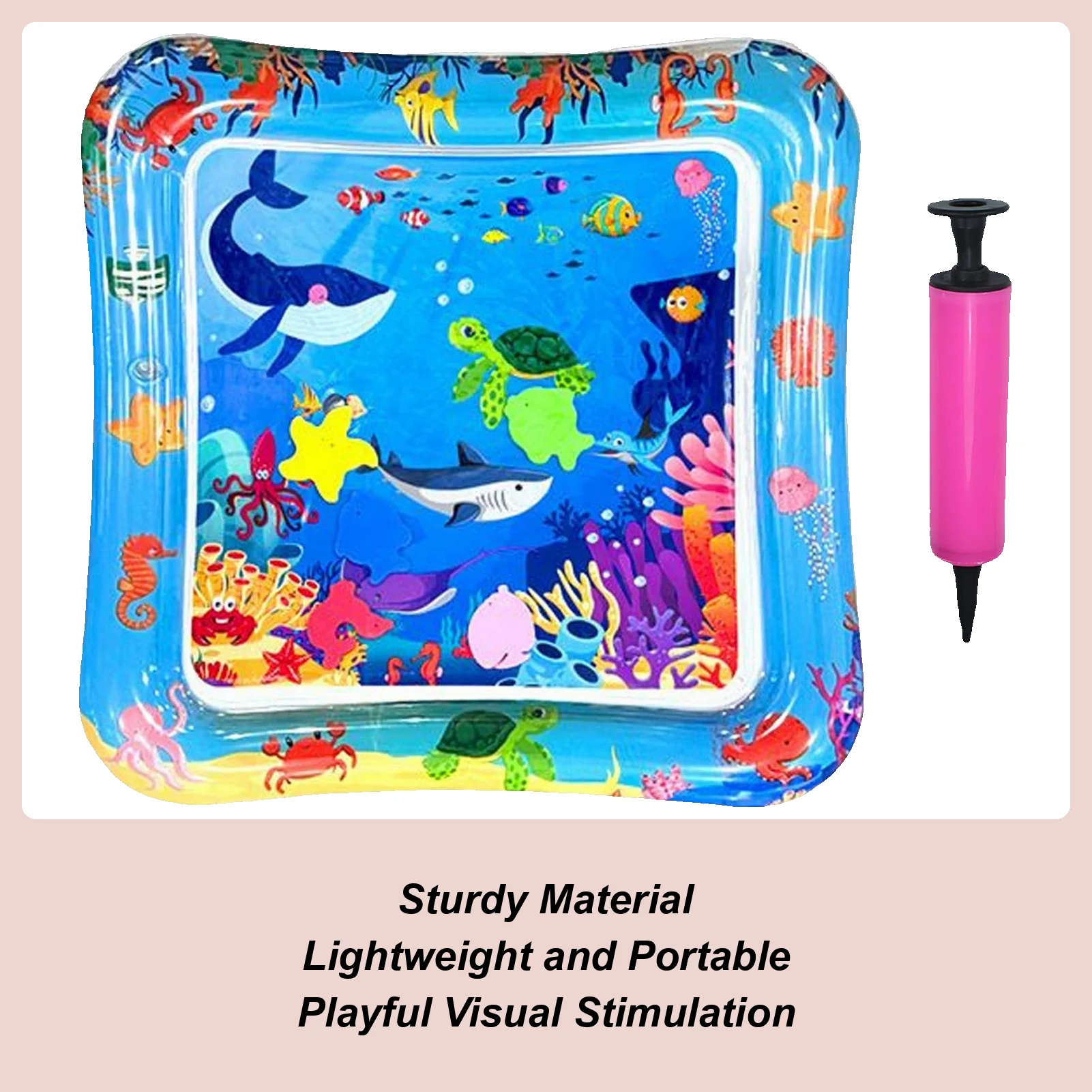 

Water Mat For Babies Indoor Chill Pad Foldable Washable Interactive Sensory Mat For Animal Pet Puppy Water Play Indoor Outdoor