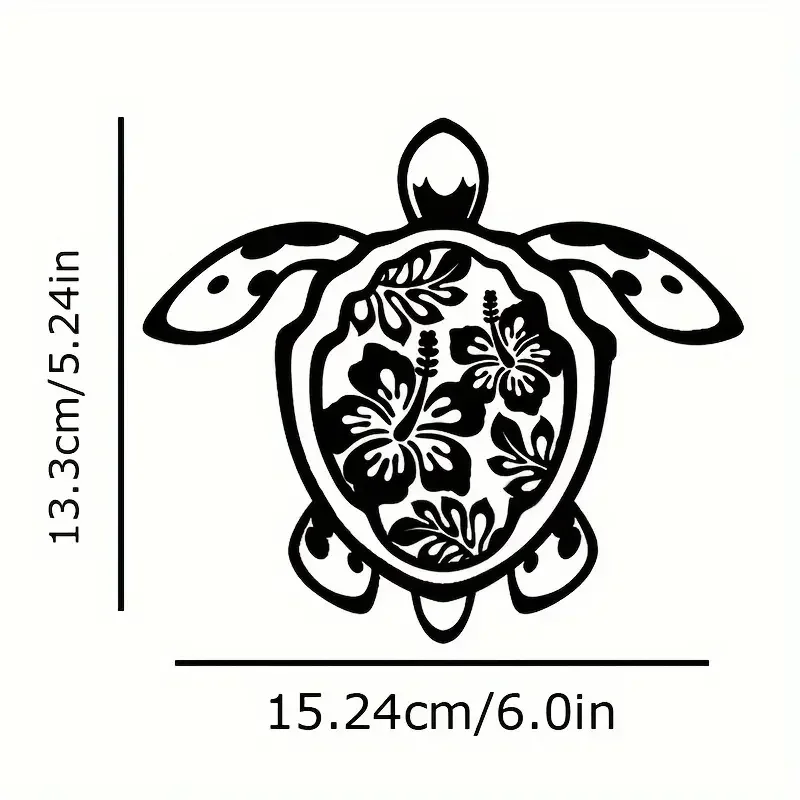 1pc Creative Sea Turtle Car Sticker Vinyl Decals Self-adhesive Black And White Available