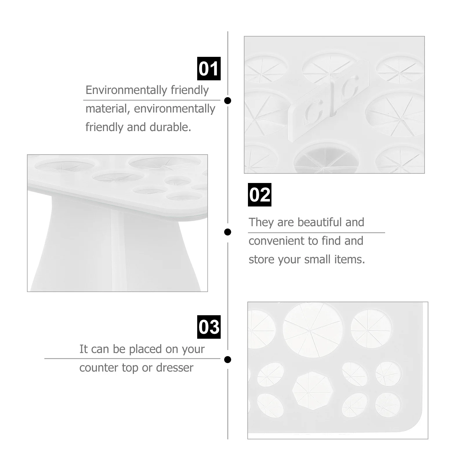 حامل فرشاة المكياج، حامل عرض فرشاة التجميل المدمج الفاخر، حامل تنظيم لسهولة التخزين وتجفيف متعدد الحجم