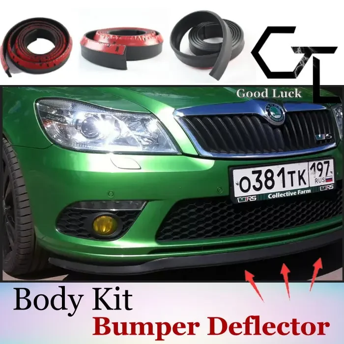 

Auto Car Front Lip Deflector Lips Skirt For Skoda / Body Chassis Side Protection / Spoiler Lip Spliter Valance For Car Surround
