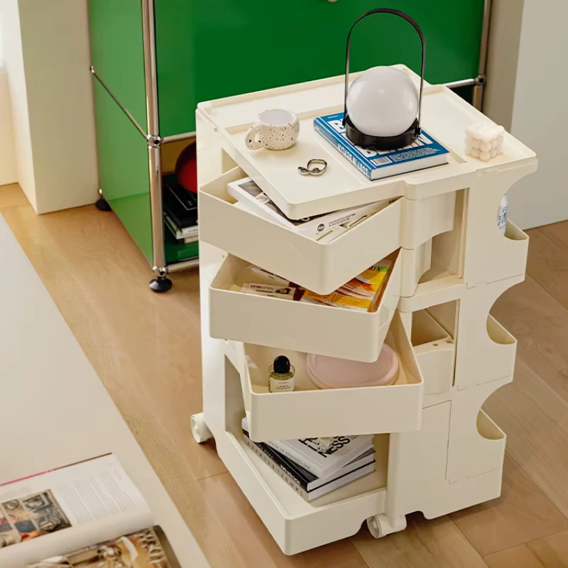 

Simple Multifunctional Storage Cabinet Nordic Style Movable Trolley Snack Storage Cabinet Internet Celebrity Bedside Table