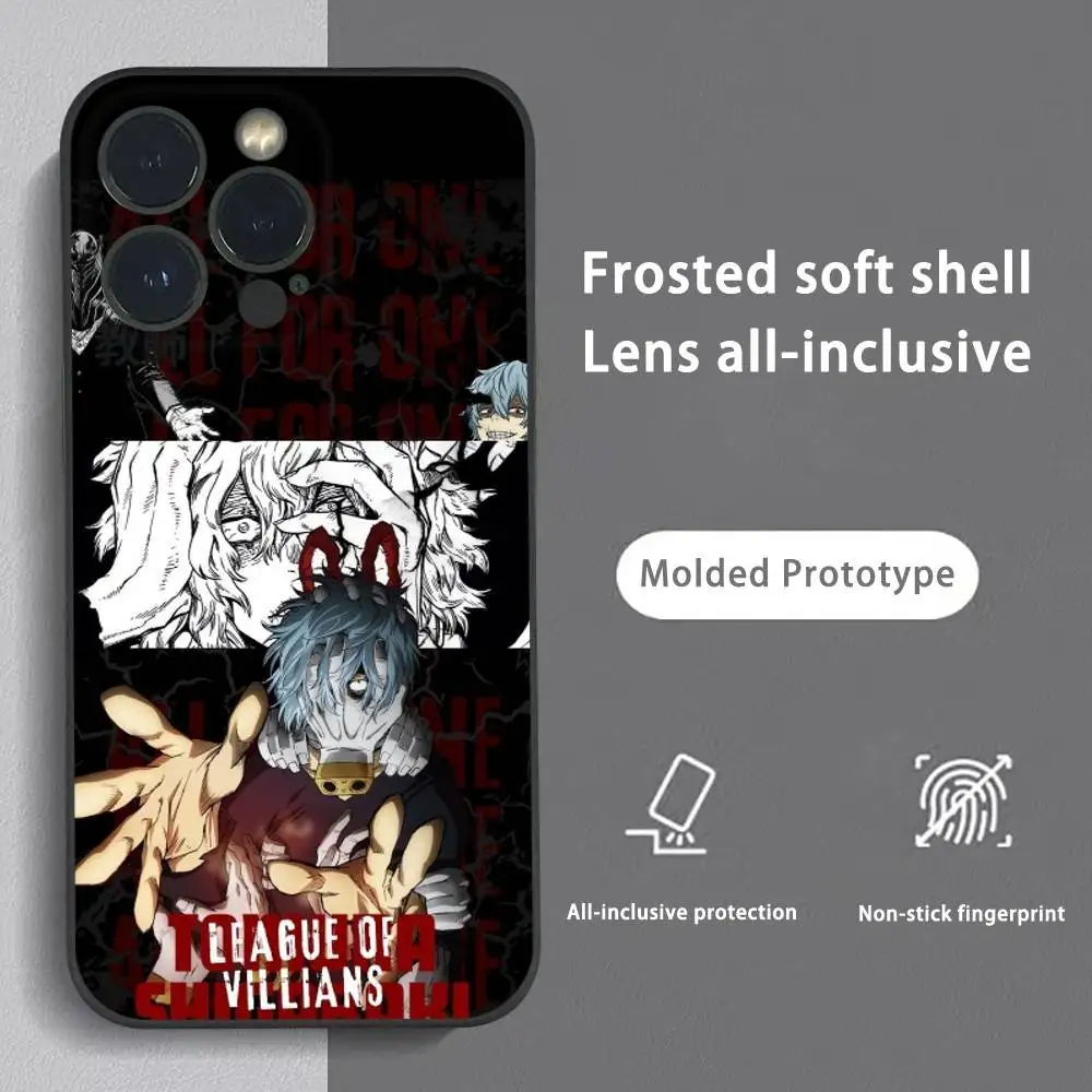 

T-Tomura Shigaraki BNHAS Phone Case For iPhone 16 15 14 13 Pro Max Plus Mini Frosted Soft Shell Funda Shockproof Cases