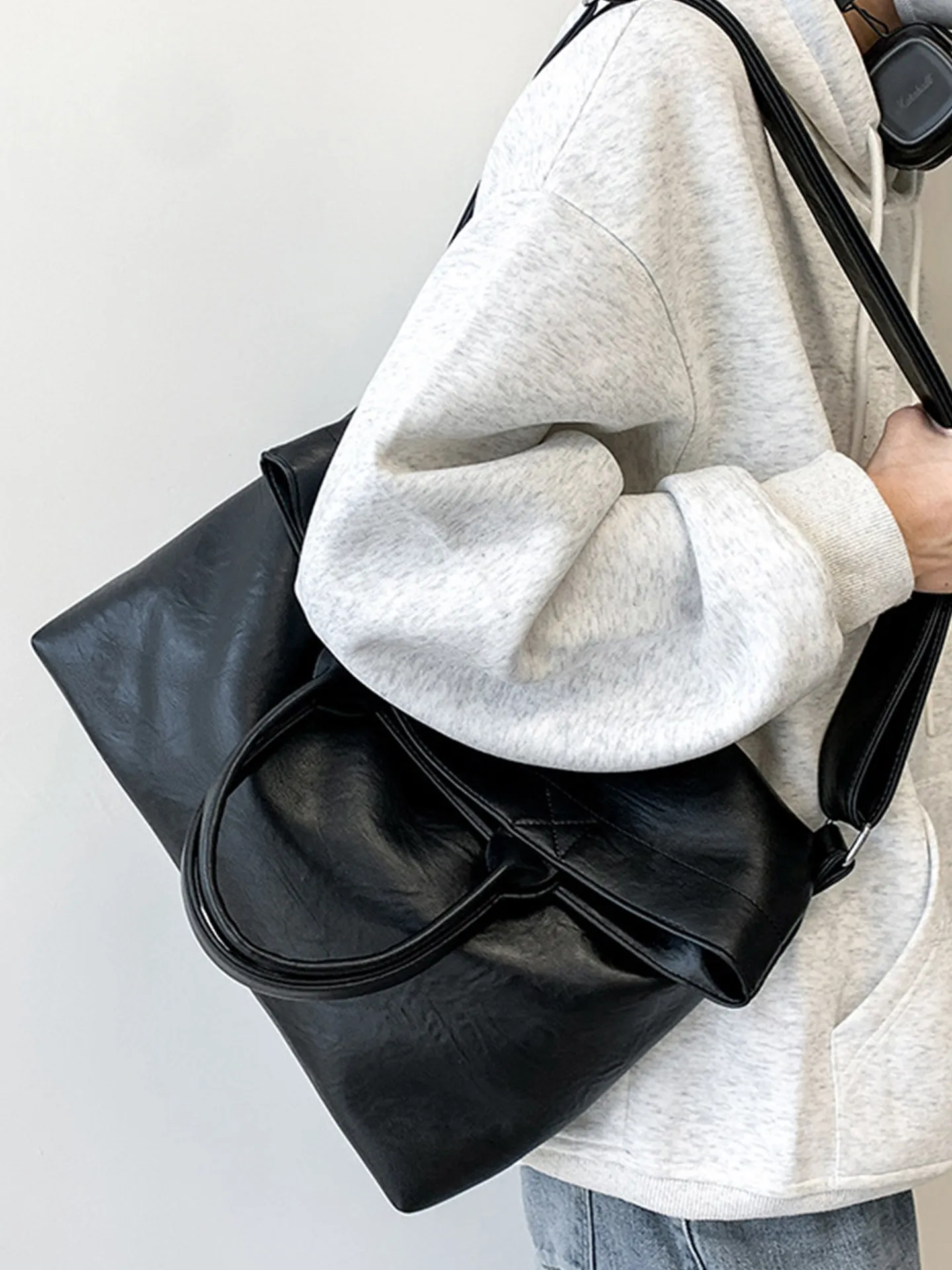  Men's Commuter File Bag Handheld Large Capacity Versatile Tote Bag Crossbody Bag Multi-Functional Business Bag