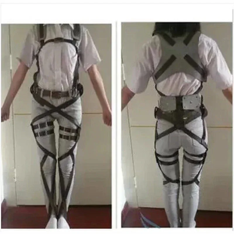 Attack on Titan Shingeki no Kyojin Costume, Eren Hanji Zoe Ackerman, Survey Corps Suit, Leather Belt, Pants, Glasses Accessories