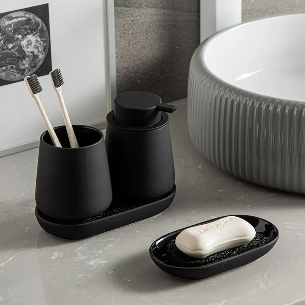 

Набор аксессуаров для ванной комнаты с эффектом песчаника и большим насосом, чашка для зубной щетки, аксессуары для ванной из смолы, мыльница