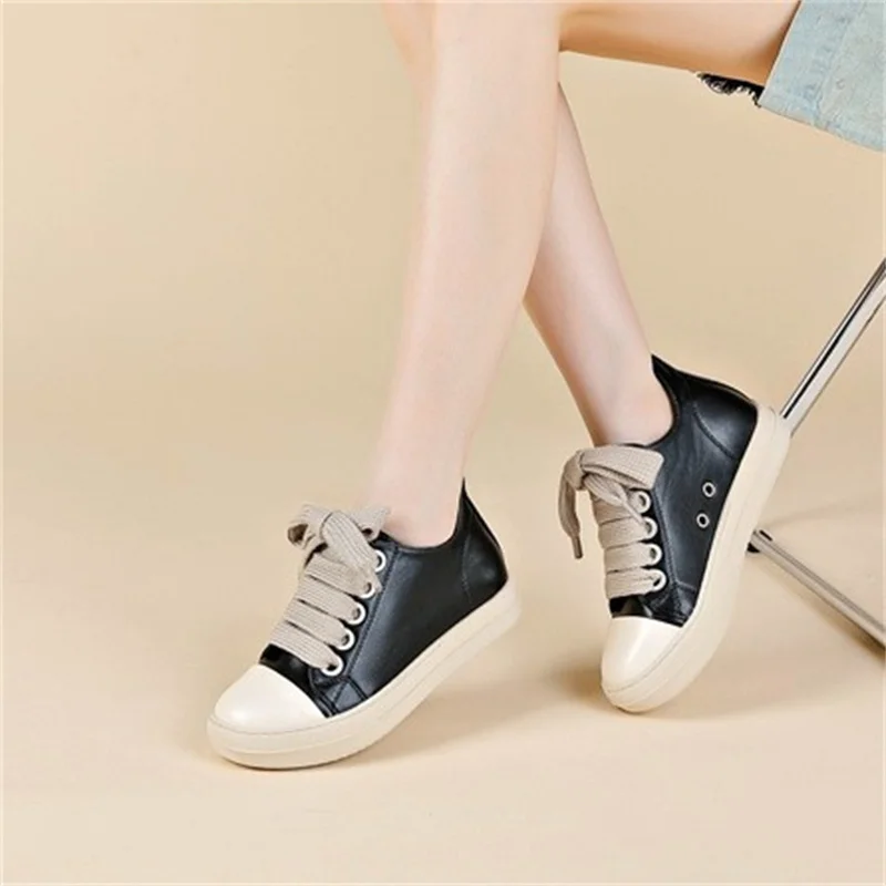 Brand Women Ankle Boots for Woman\'s Lace-Up Round Toe High-Tops Platform Vulcanize Shoes Lovers Thick Shoelace Casual Sneakers