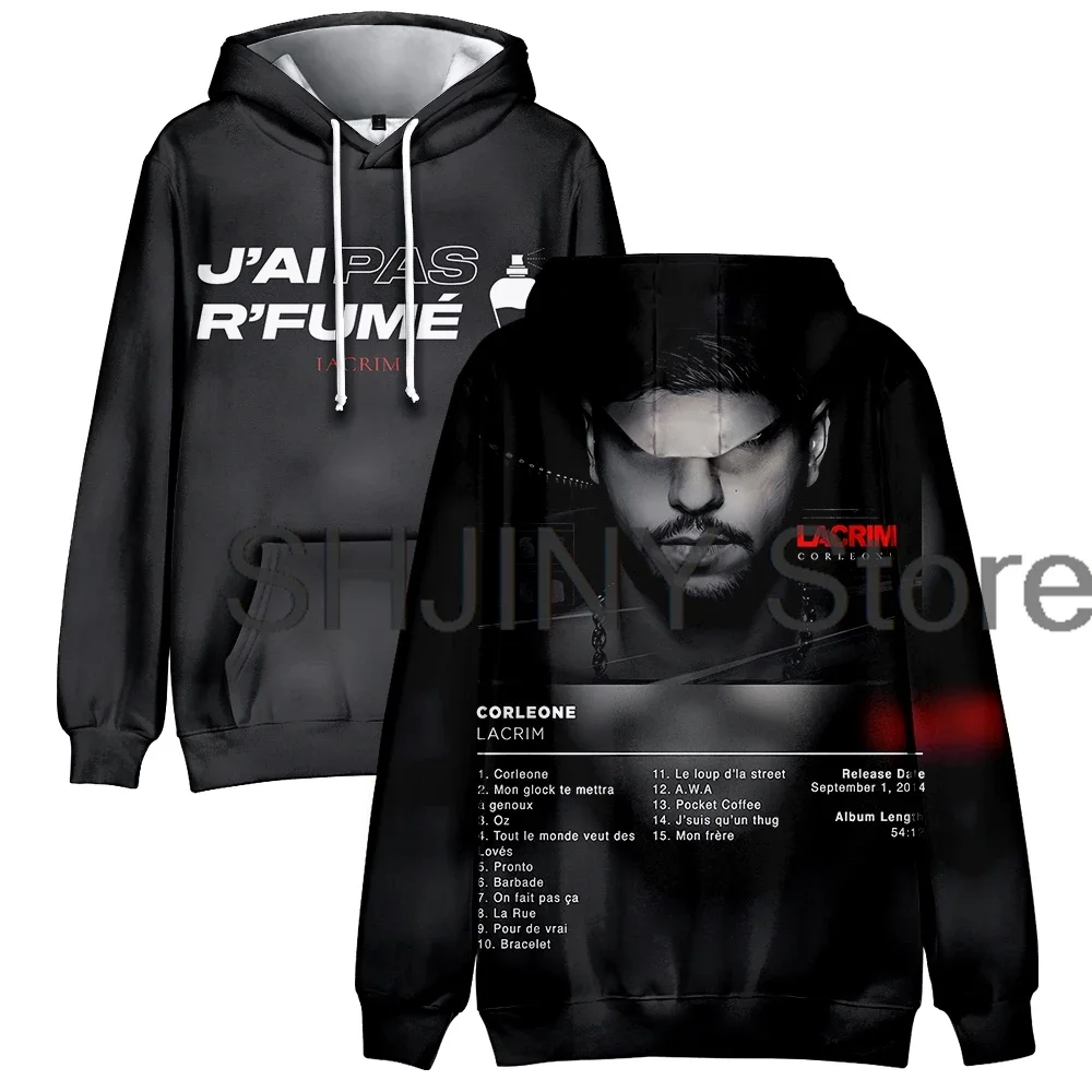 2024 new Lacrim Merch Hoodie Long Sleeve Casual Streetwear Women Men Hooded Sweatshirt 3D Fashion Clotehs hoodie bape  lil peep