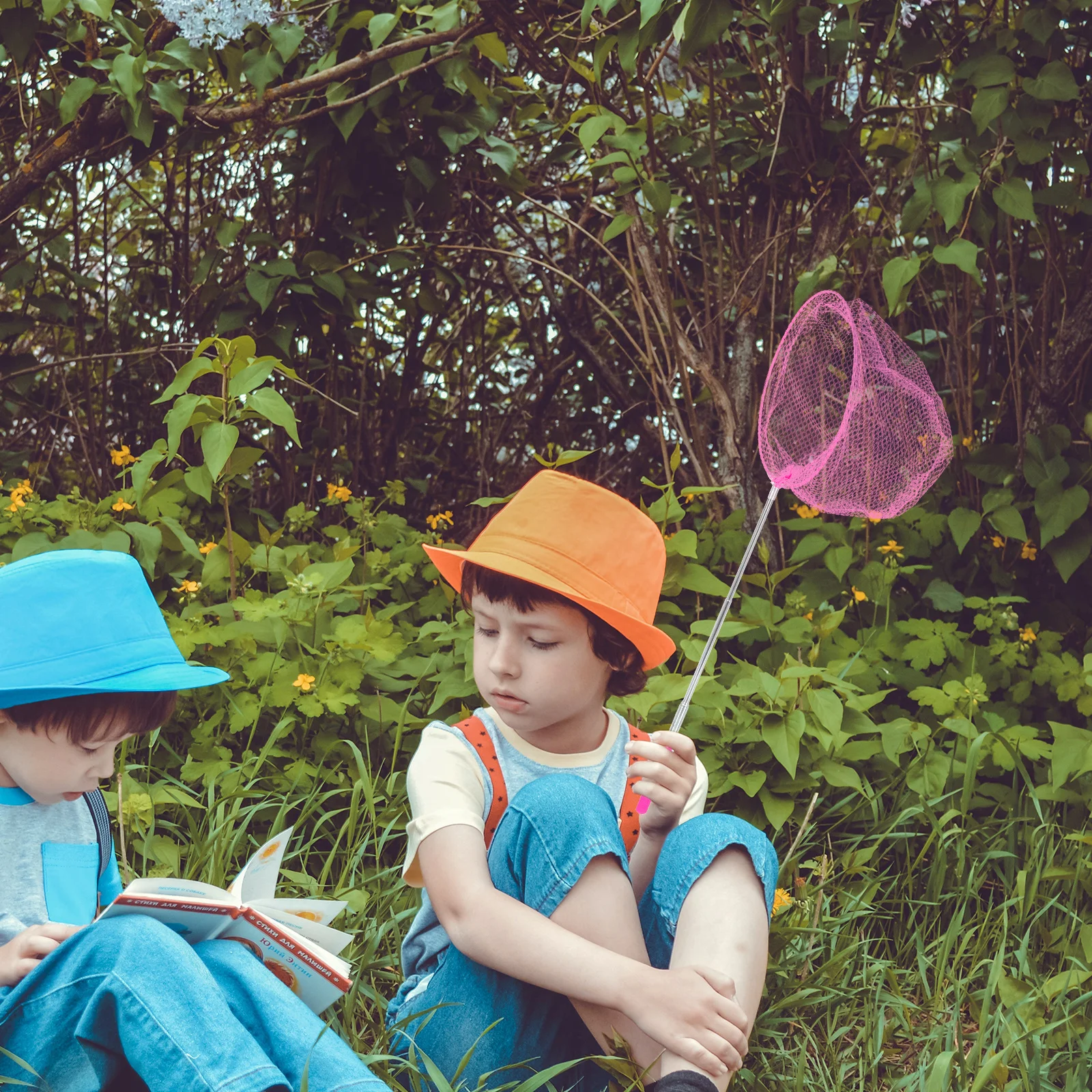 

1 set Telescopic Fishing Net Retractable Handle Outdoor Catching Tool For Kids Insects Butterflies Mesh Bucket Durable Nets