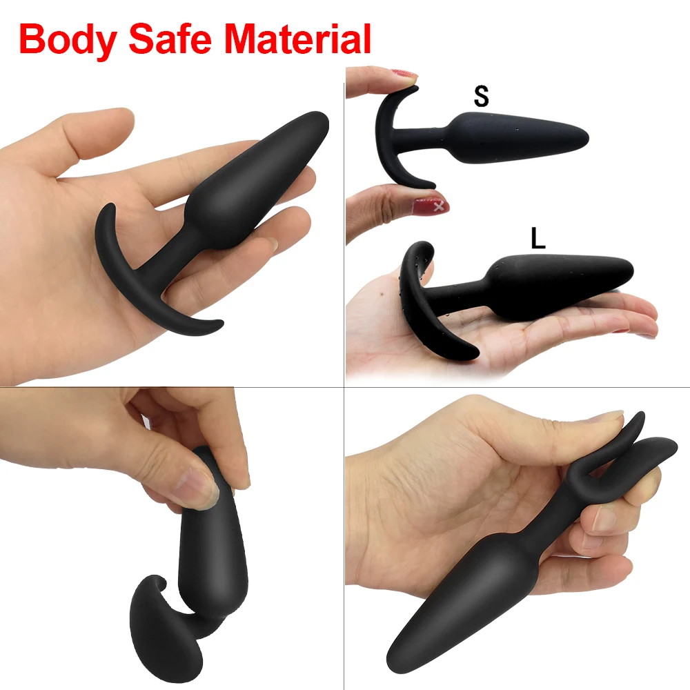 S/M/L 3 Sizes Anal Plug Soft Silicone T-Shaped Anal Plug Butt Plug Adult Sex Toys for Men Women Gay Prostate Massager Dildo