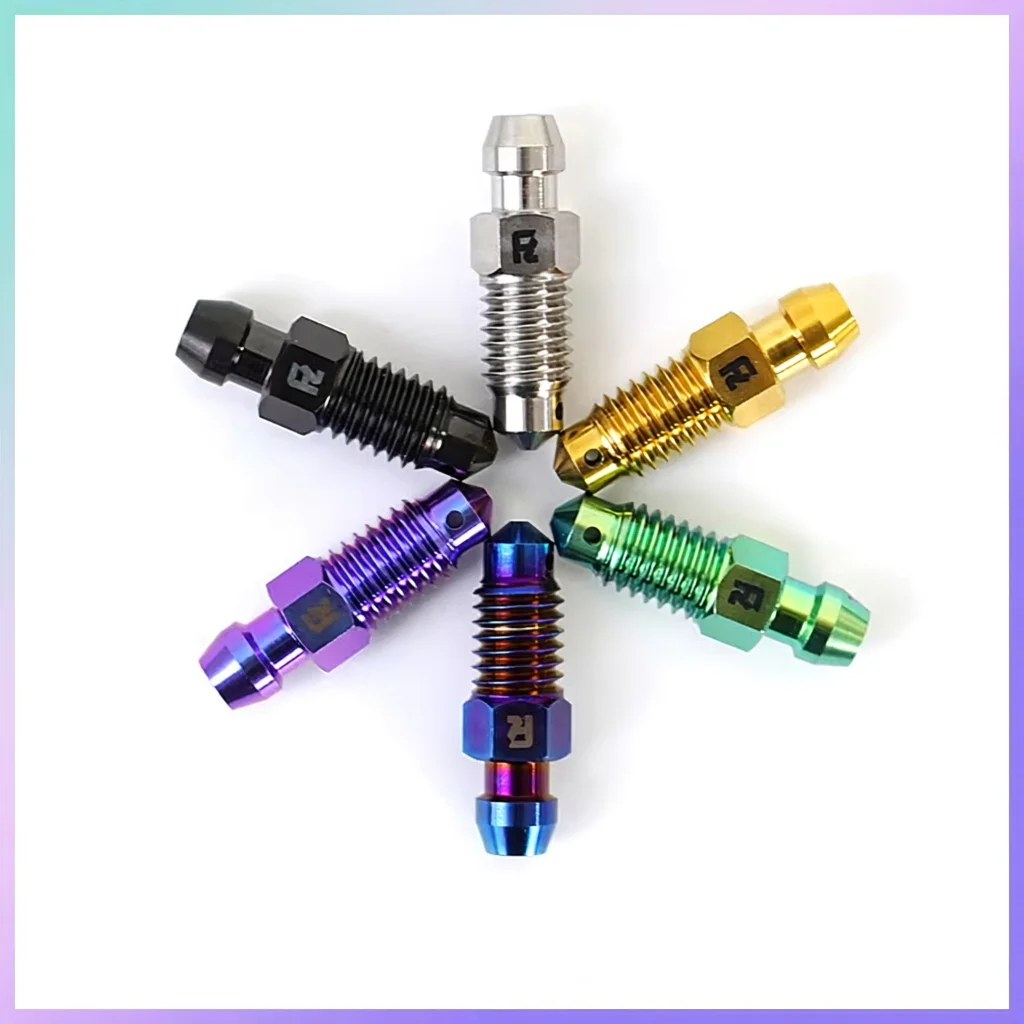 RTAMO Titanium Alloy Banjo Bleeder Bolts M8X1.0P/1.25P Motorcycle Brake Caliper Oil Drain Deflation Screws (1pc)