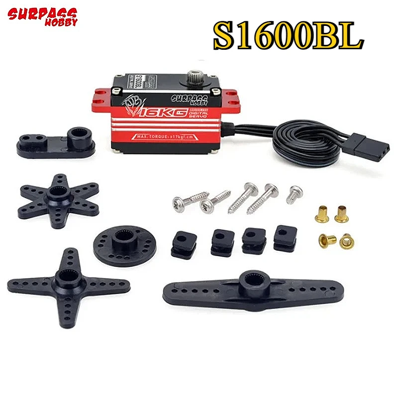 SURPASS Hobby S1600BL-16KG Servo Digital de engranaje de Metal para 1/8 1/12 1/10 RC Cars1 RC Robot coche barco conducto avión