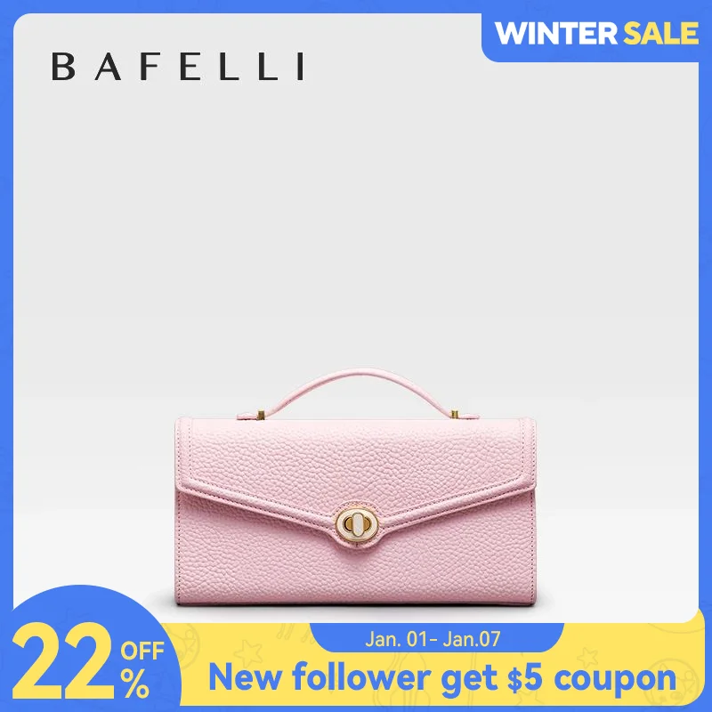 BAFELLI 2024 NEW WOMEN\'S HANDBAG LEATHER WALLET PARTY SHOULDER DRESS PURSE LUXURY DESIGNER BRAND FEMALE EVENING BAGS CLUTCHES