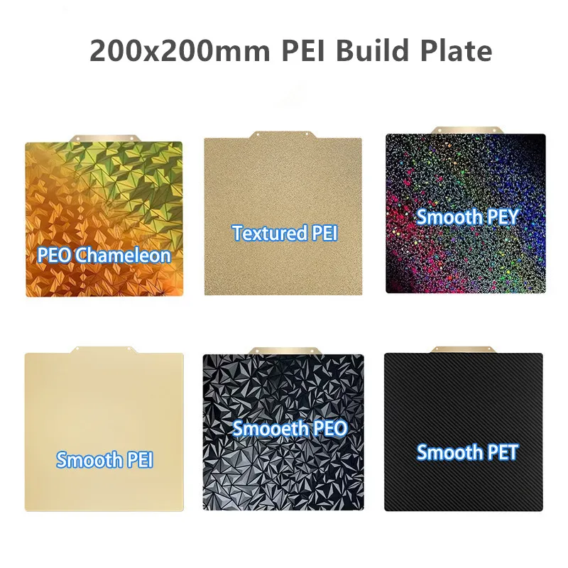 

ENERGETIC 200x200mm PEI Build Plate Double Sided PET PEO PEY PEI Sheet Spring Steel Magnetic Bed