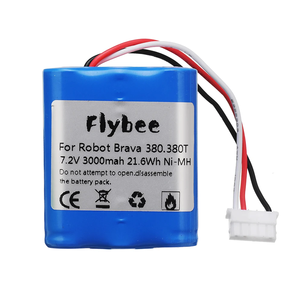 7.2V 3000mAh Ni-MH Rechargeable Battery for iRobot Roomba Braava 380 380T Mint 5200c AA NiMH upgrade 2500mah 3000mAh 3Ah Battery